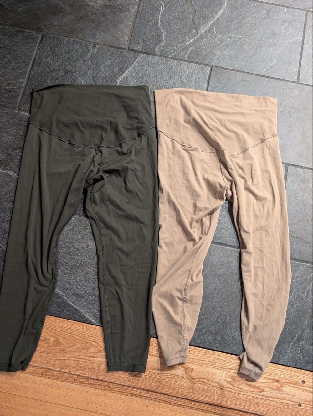 Old Navy Soft Maternity Leggings in Nude and Olive